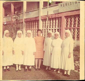 With the Nuns in front of the school